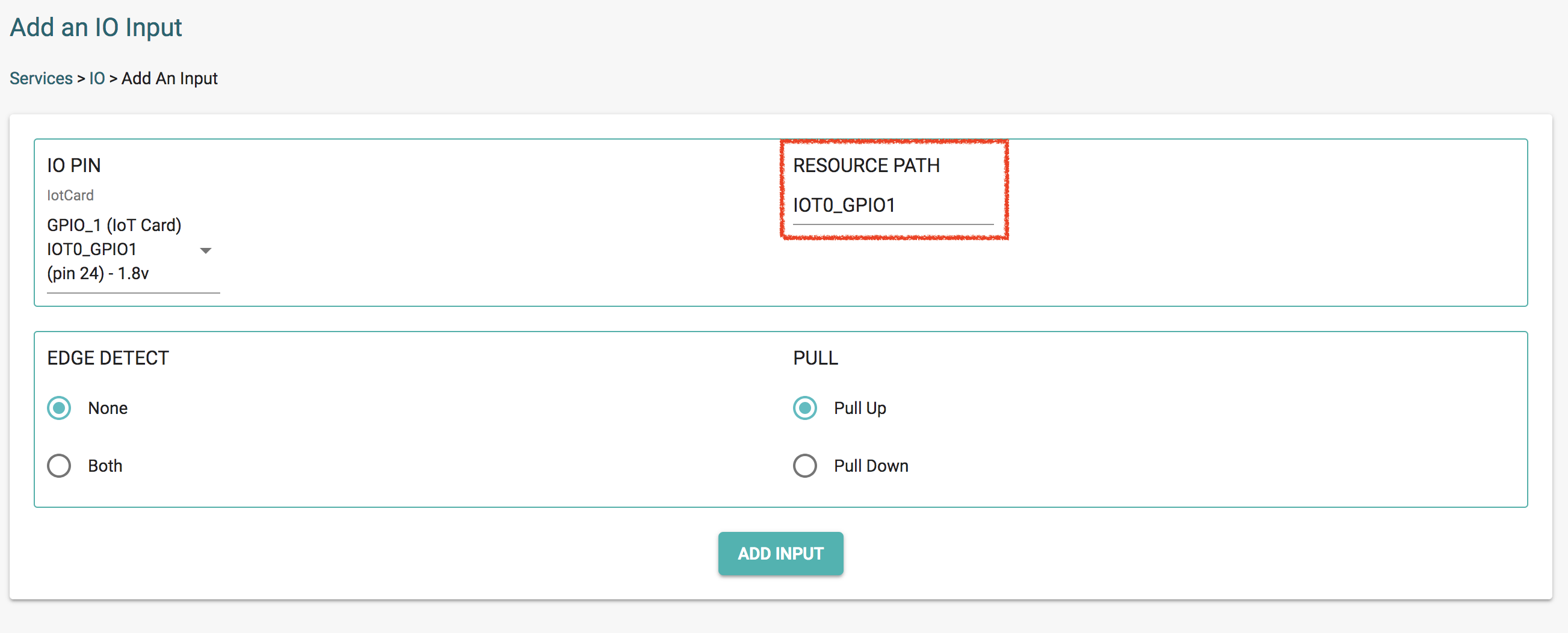 Configure IO Digital In